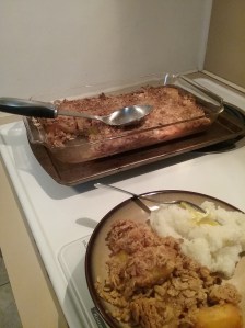 Peach Crisp and Jim Dandy grits for Sunday breakfast