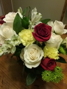 Two bouquets from the store with the big W on it